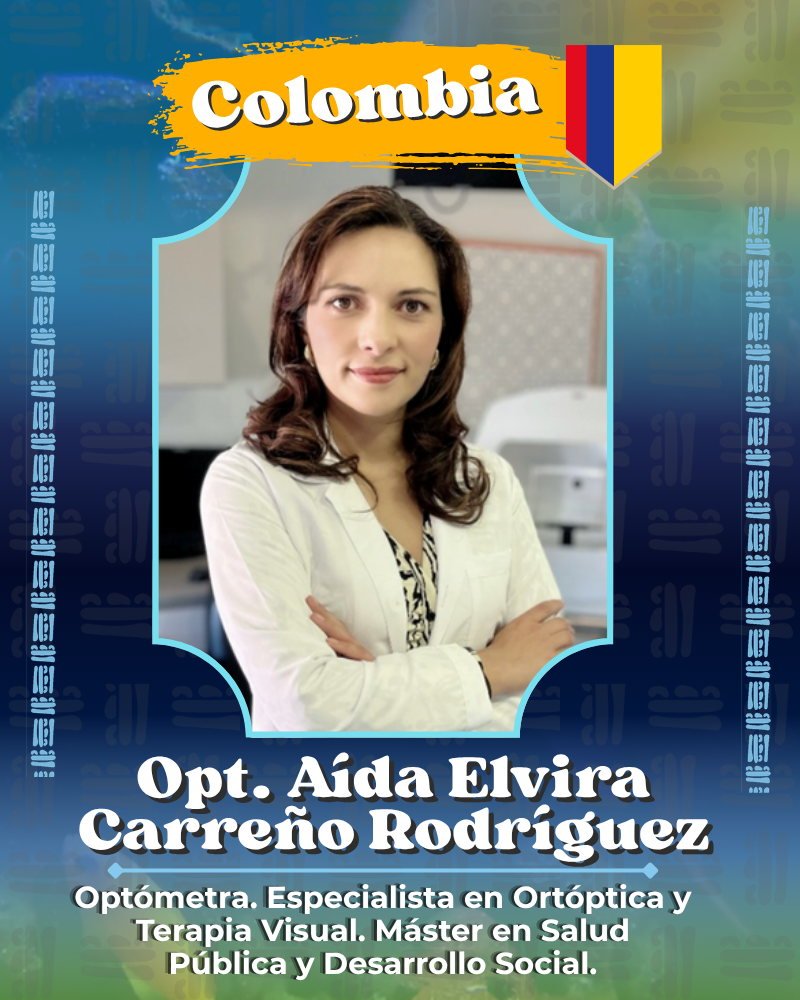Tarjeta de presentación de Opt. Aída Elvira Carreño Rodríguez, Colombia