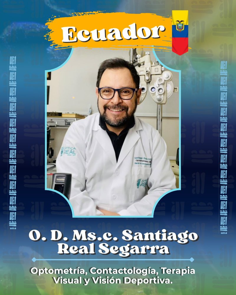 Tarjeta de presentación de O.D. Ms.c. Santiago Real Segarra, Ecuador